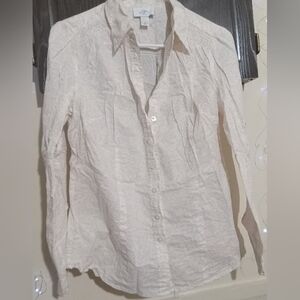 LOFT Off-White Long Sleeve Shirt